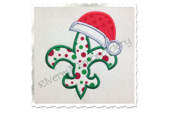 Applique Fleur De Lis with Santa Hat Review