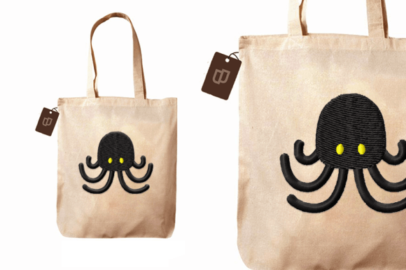 The Octopus Silhouette Icon for Seasonal Embroidery